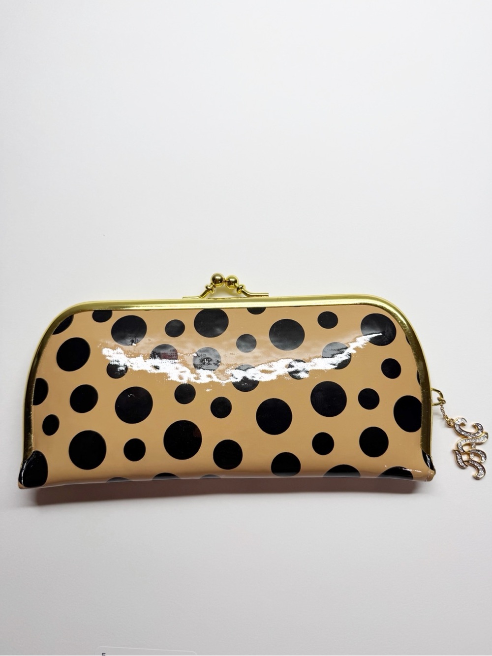 Fifth Avenue Collection Patent Retro Polka Dot Kiss Lock Wallet